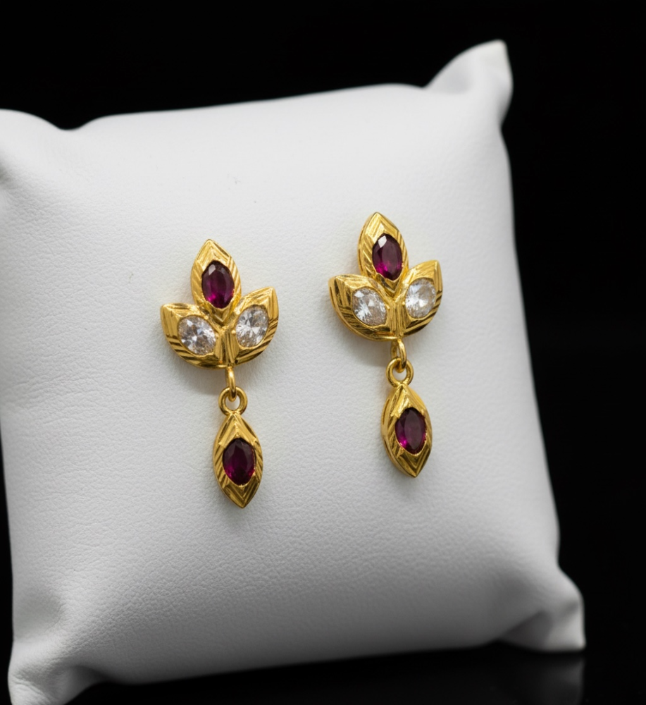 Assamese jewellery (Ruby pink and white)