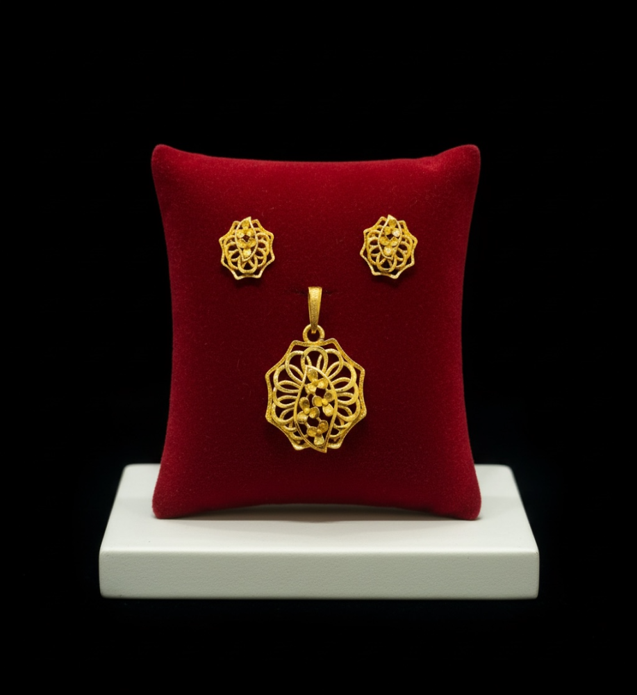 Pendant and earrings